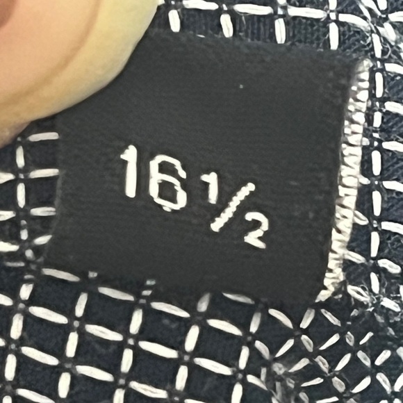 Park Avenue Slim Fit Dress Shirt - 16.5”/42cm, Navy Grid Pattern, 100% Cotton - Picture 2 of 11